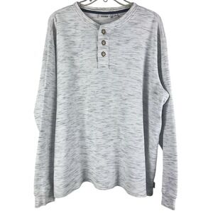 ROWM Waffle Knit Thermal Henley Shirt XL Gray Men's Outdoor Rugged Layer